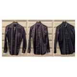 (3) Napoleon Black Dress Shirts