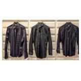 (3) Napoleon Black Dress Shirts