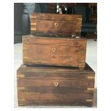Lockable Wood Boxes With Brass Trim