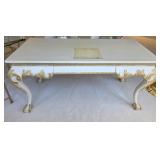 White and Gold French Baroque Style Console Table
