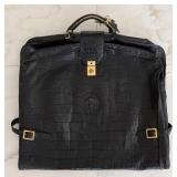 Vtg Versace Black Crocodile Suit Luggage Bag