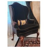 Black Victorian Style Wingback Chair