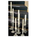 Assorted Clear Crystal & Glass Taper Candle Holder