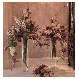 Large Faux Floral Arrangements With Tall Vases