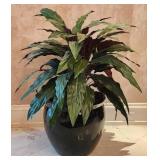 Faux Aspidistra Plant With Black Planter