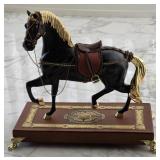 The Royal Horse Marble & Gold Gilt Statue