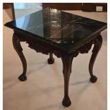 Mahogany Console Table With A Black Marble Top