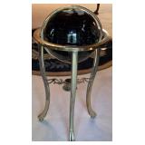 Black & Gold Tone World Globe With Compass