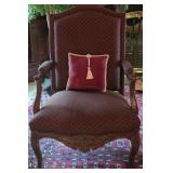 Sherrill French Louis XV Style Upholstered Arm Cha