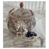LaMinato Silver Horse With Art Glass Saddle  & Dec