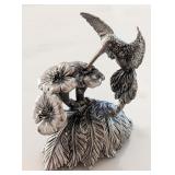 Neiman Marcus Silver-Plated Hummingbird & Flower F