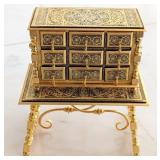 Antique Toledo Spain Vergueno Cabinet & Table