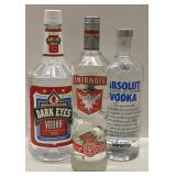 Vodka: Smirnoff Strawberry,  Absolut, And Dark Eye