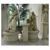 Faux Stone Nativity Scene & Angel Statues