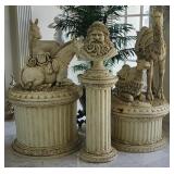 Faux Stone Nativity Scene/Father Christmas Statues
