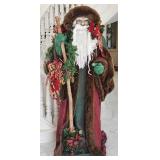 Large Ceramic Santa Claus Statue With Light Up Wre