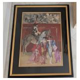 Companions and Bullfighting Signed Framed Watercol