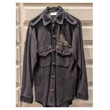 Custom Chic Skins Black Suede Leather Collared Shi