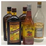 Malibu Passion Fruit Rum, Castillo Silvet Rum, & 3