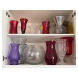 Colored & Clear Glass Floral Vases
