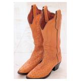 Loveless Custom Boots Tan Ostrich Quill Cowboy Boo