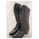 Loveless Custom Boots Black Ostrich Leg Cowboy Boo