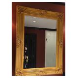 Ornate Gold Gilt Framed Beveled Mirror