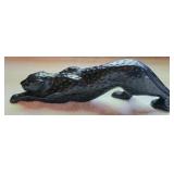 Lalique Zeila Panther Black Crystal Sculpture
