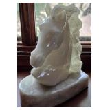 Carved Onyx Horse Head Statue By Raffaello Scali