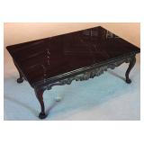 Louis XV Style Mahogany Table With Black Marble To