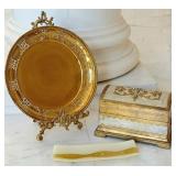 Lisa Carrier Wooden Keepsake Dome Chest, Brass Ser