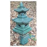 Green Concrete Pagoda Lantern Garden Ornament