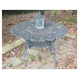 Cast Aluminum Floral And Scroll Garden Bistro Tabl
