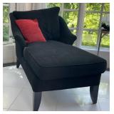 Black Chaise Lounge With Wingback Design