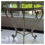 Neo-Classical Style Mirrored Top Side Table With S