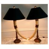 Pair of Vintage Chapman Faux Tusk Table Lamps