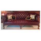 Chesterfield Ox Blood Rolled Arm Leather Sofa
