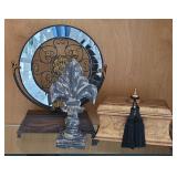 Fleur De Lis, Mirrored Medallion Sculpture,  And G