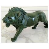 1993 David Sibanda Hand-Carved Verdite Lion Statue