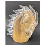 Archmede Seguso Murano Glass Crystal Horse Head Sc
