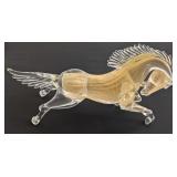 Murano Glass Crystal Horse w/ Gold Flake