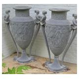 2 Grecian Style Pottery Urn Planters
