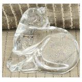 Baccarat French Crystal Feline Paperweight