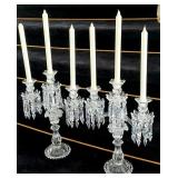 Pair of Baccarat Crystal Three-Light Candelabras i