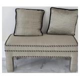 Upholstered Parsons-Style Bench Paired With Two Ac