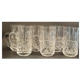 (6) Waterford Cut Crystal Beer Stein In Maeve Patt