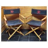 Custom Foldable Wood Chairs With Black Canvas Seat