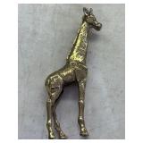 Carved Brass Giraffe Figurine