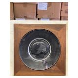 1978 Herglotz Etched Goose Crystal Dish On Wood St