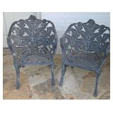 2 Wrought Iron Coalbrookdale-Style Fern Pattern Pa
